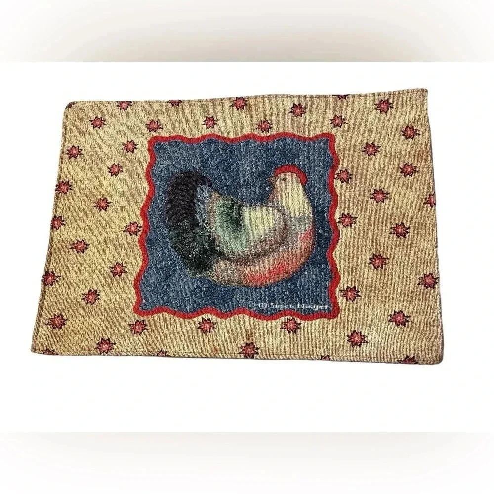 Something To Crow About Roosters Tapestry Placemats Susan Winget 4